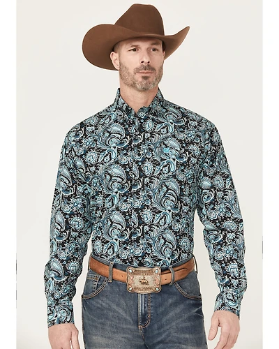 Cinch Men's Paisley Print Long Sleeve Button-Down Western Shirt