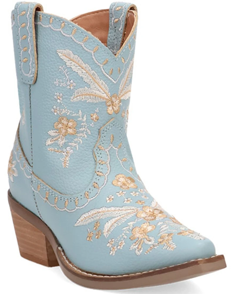 Dingo Girls' Primrose Embroidered Western Booties - Snip Toe