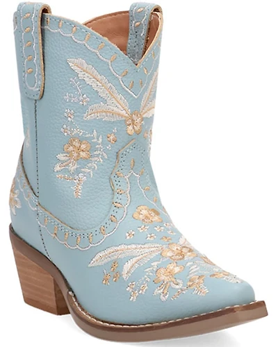 Dingo Girls' Primrose Embroidered Western Booties - Snip Toe