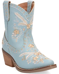Dingo Girls' Primrose Embroidered Western Booties - Snip Toe