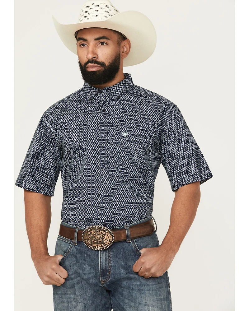 Ariat Men's Clark Geo Print Short Sleeve Button-Down Western Shirt