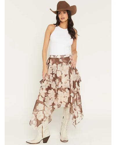 Shyanne Women's Floral Tiered Midi Skirt