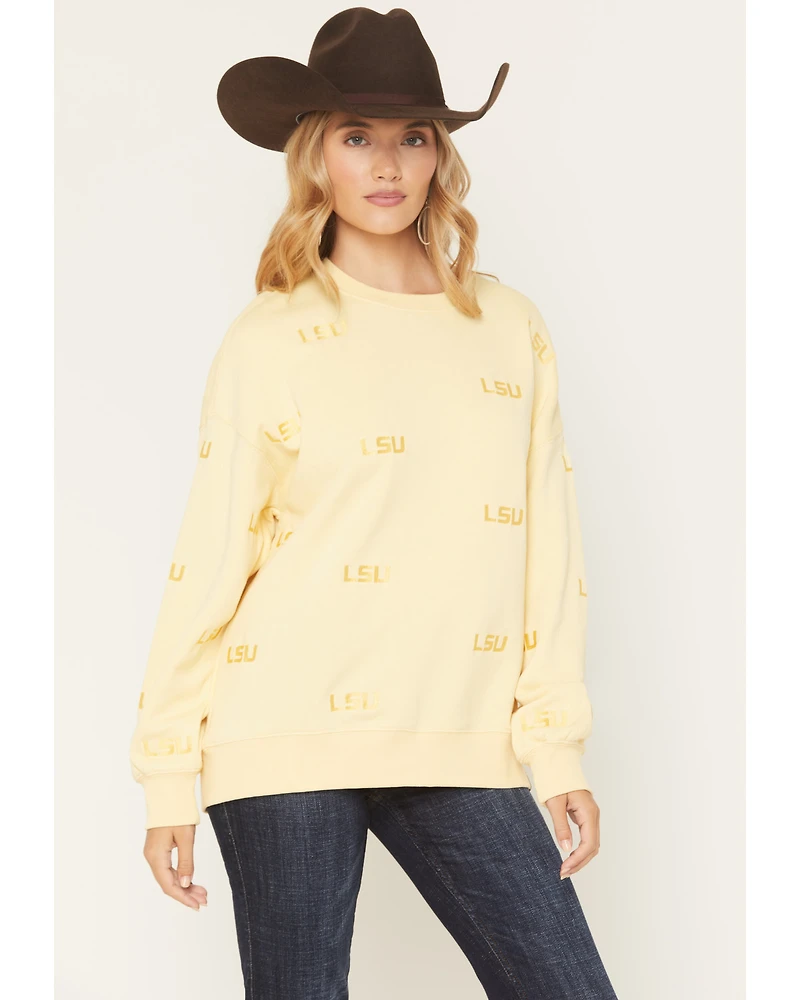 Gameday Women's LSU Embroidered Crewneck
