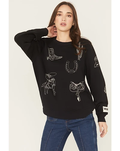 Wrangler Retro Women's Conversational Print Pullover Sweatshirt