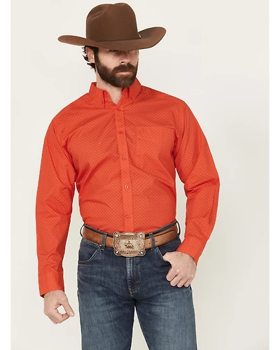 Ariat Men's Waylen Geo Print Long Sleeve Button-Down Western Shirt