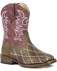 Roper Toddler Girls' Cross Cut Western Boots - Square Toe