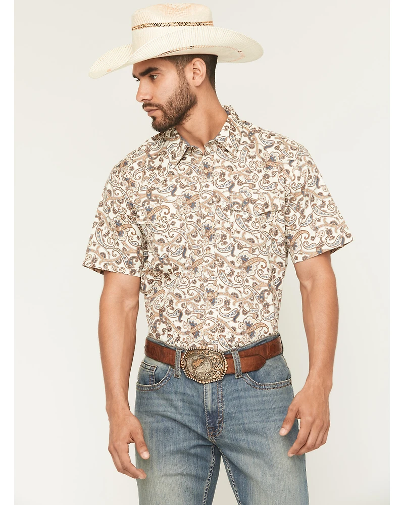 Cody James Men's Carlsbad Paisley Print Short Sleeve Snap Western Shirt
