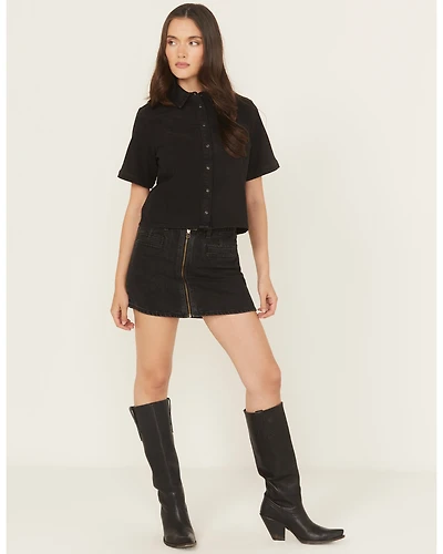 Levi's Women's Moto Icon Zipper Front Denim Mini Skirt