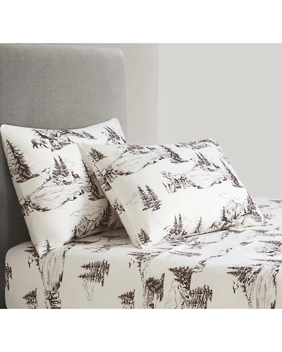 HiEnd Accents 200TC Cotton White Pine 4 Piece Sheet Set - Queen Size