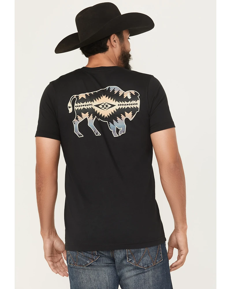 Pendleton Men's Sunset Geo Print Bison Short Sleeve Graphic T-Shirt