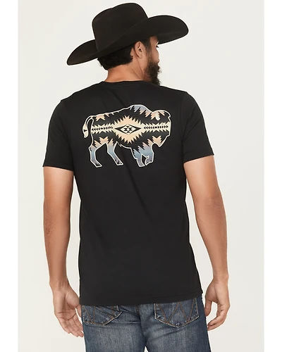 Pendleton Men's Sunset Geo Print Bison Short Sleeve Graphic T-Shirt