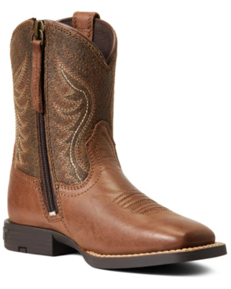 Ariat Boys' Amos Easy Fit Western Boot - Broad Square Toe