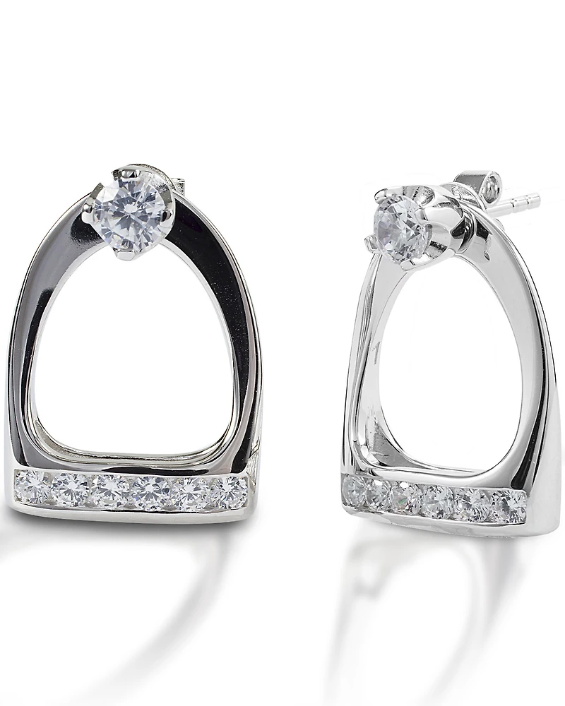 Kelly Herd Women's Studded Large English Stirrup Jacket Earrings