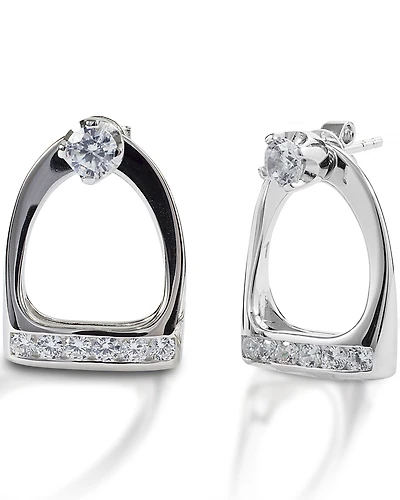 Kelly Herd Women's Studded Large English Stirrup Jacket Earrings