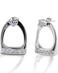 Kelly Herd Women's Studded Large English Stirrup Jacket Earrings