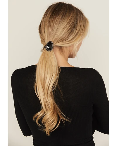 Shyanne Women's Onyx Stone Concho Ponytail Holder