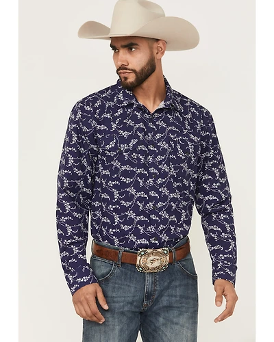 Gibson Trading Co Men's Blossom Floral Print Long Sleeve Snap Western Shirt