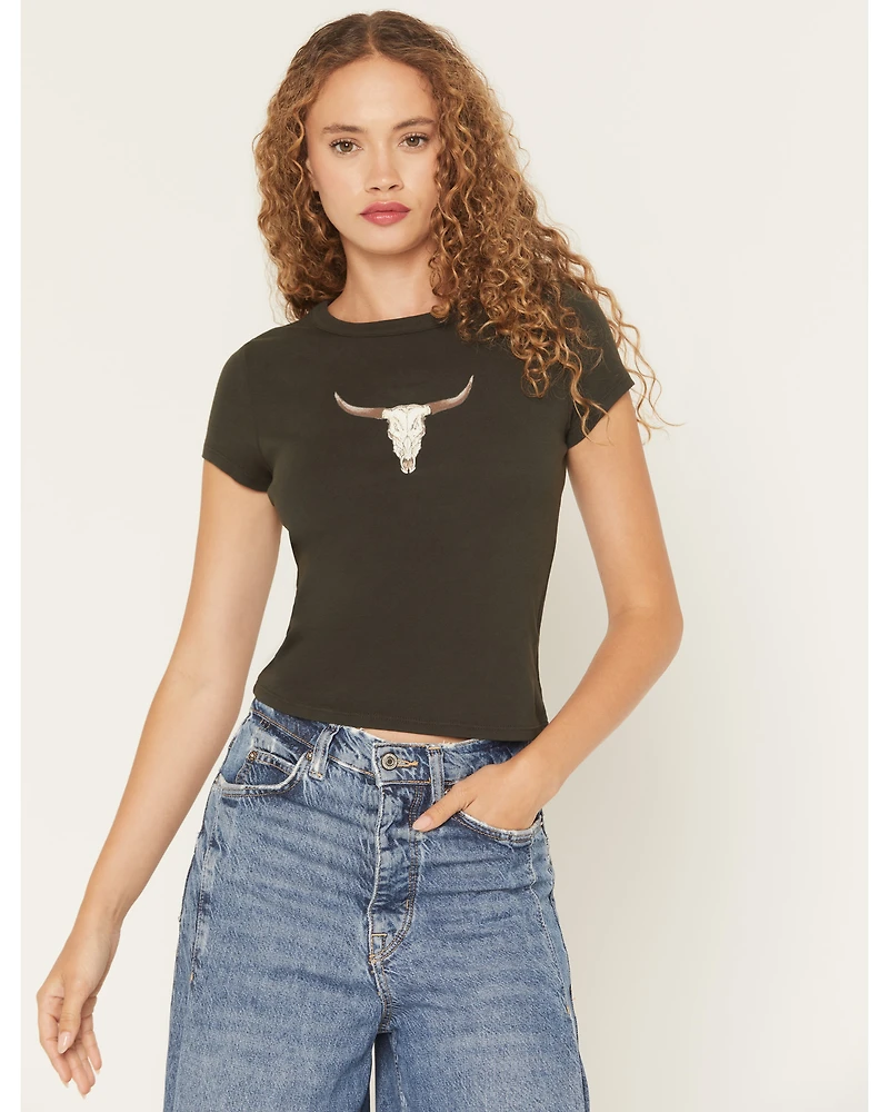 Originality Women's Steerhead Short Sleeve Graphic Baby Tee