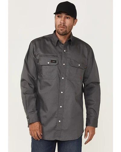 Forge Workwear Men's FR Lightweight Ripstop Vent Long Sleeve Snap Work Shirt