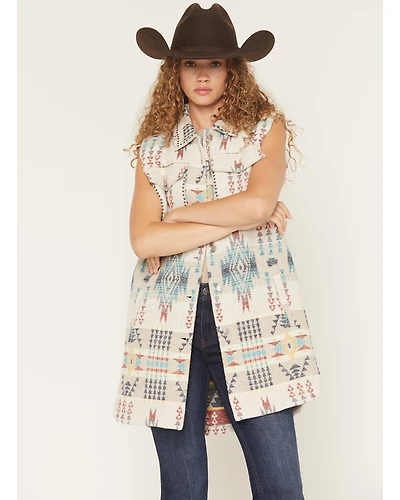 Cotton & Rye Women's Boot Barn Exclusive Studded Southwestern Print Long Vest