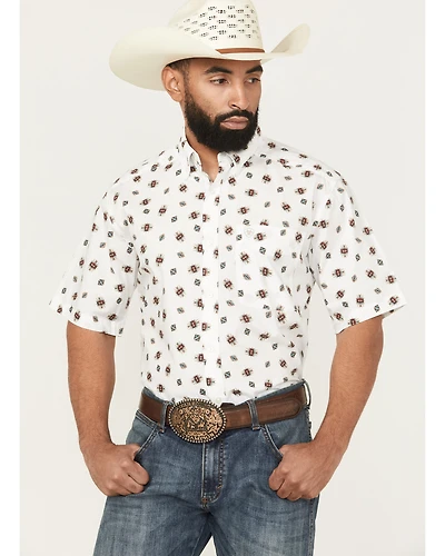 Ariat Men's Westscott Geo Print Short Sleeve Button-Down Western Shirt