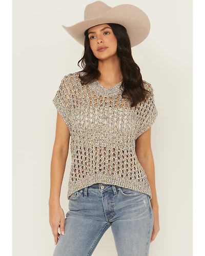 Cleo + Wolf Women's Eleanor Spacedye Open Weave Sweater Vest