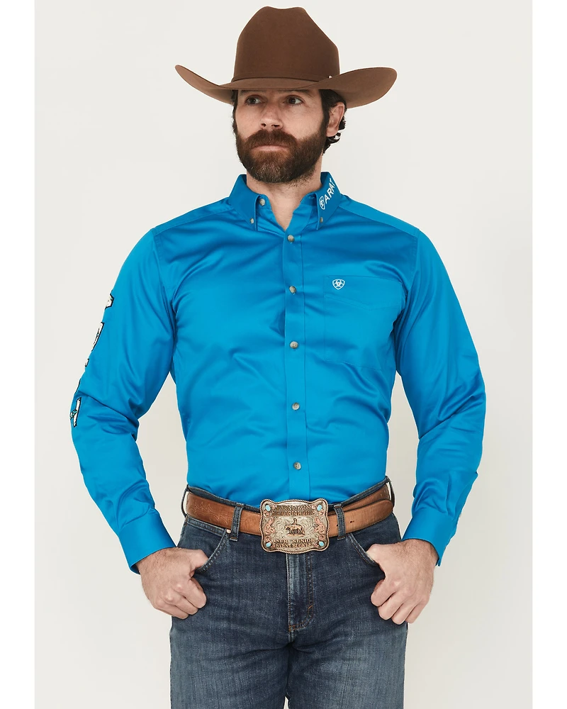 Ariat Men's Team Logo Twill Solid Long Sleeve Button-Down Western Shirt