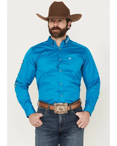 Ariat Men's Team Logo Twill Solid Long Sleeve Button-Down Western Shirt