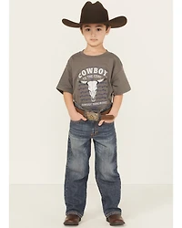 Cody James Little Boys' Wolfstooth Relaxed Bootcut Stretch Denim Jeans