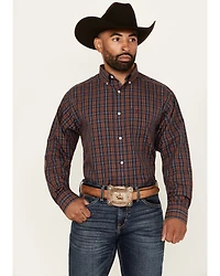 Ariat Men's Iker Plaid Print Long Sleeve Button-Down Western Shirt