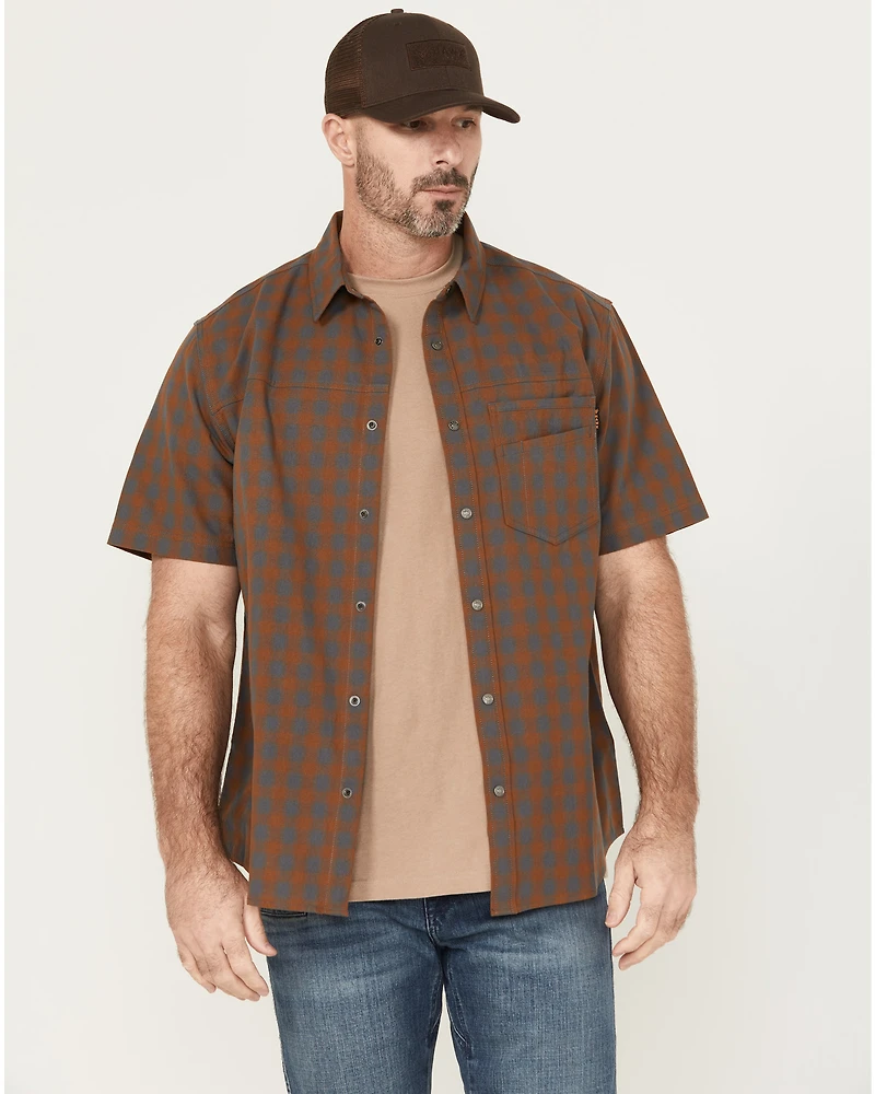 Hawx Men's Tanaka Plaid Print Short Sleeve Button-Down Shirt
