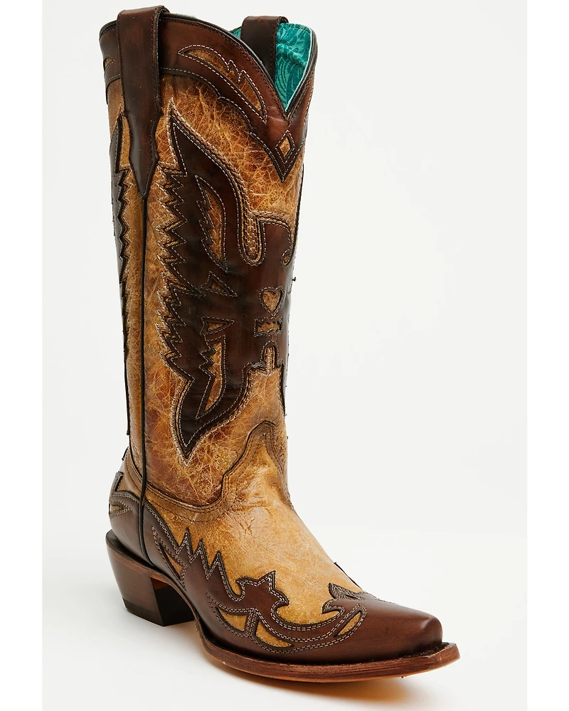 Corral Women's Eagle Overlay Tall Western Boots - Snip Toe