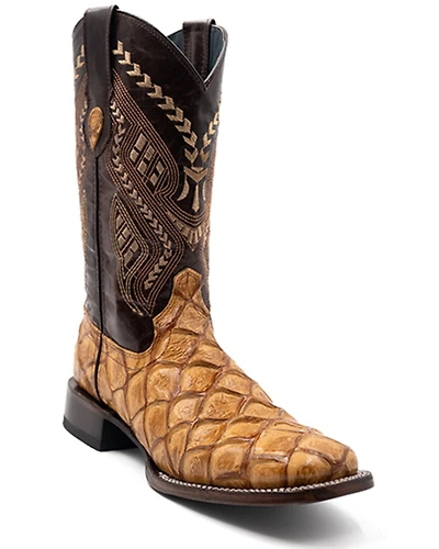 Ferrini Men's Bronco Pirarucu Print Western Boots - Broad Square Toe