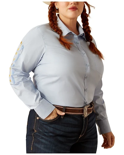 Ariat Women's Team Kirby Embroidered Long Sleeve Button-Down Stretch Western Shirt - Plus