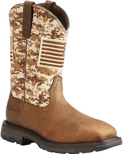 Ariat Men's WorkHog® Patriot Camo Boots - Square Toe