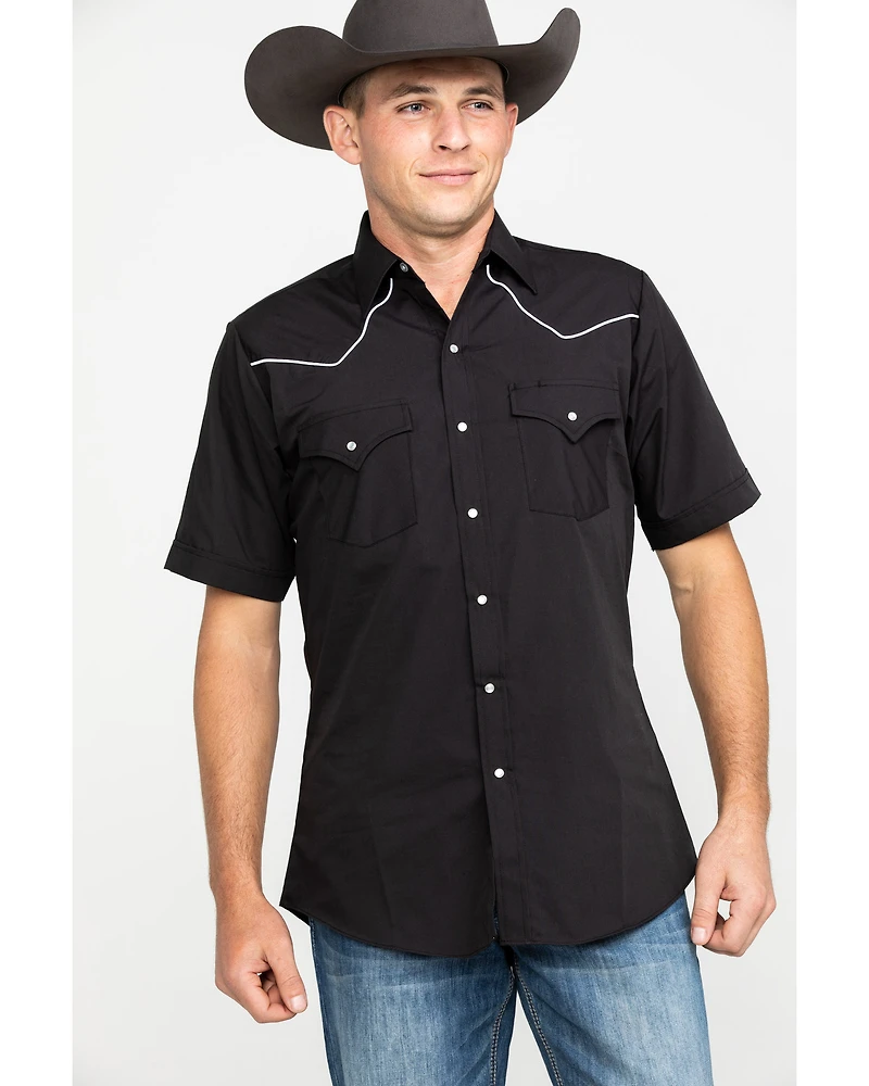 Ely Short Sleeve Black Western Shirt
