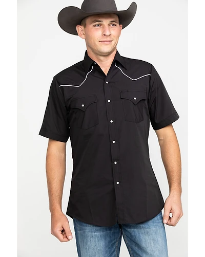 Ely Short Sleeve Black Western Shirt