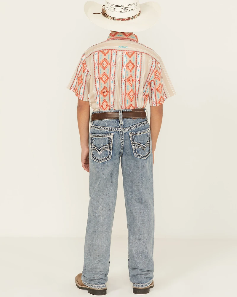 Rock & Roll Denim Boys' Light Wash Raised Bootcut Jeans
