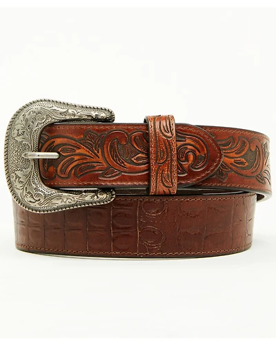 Cody James Men's Alligator Print Leather Belt