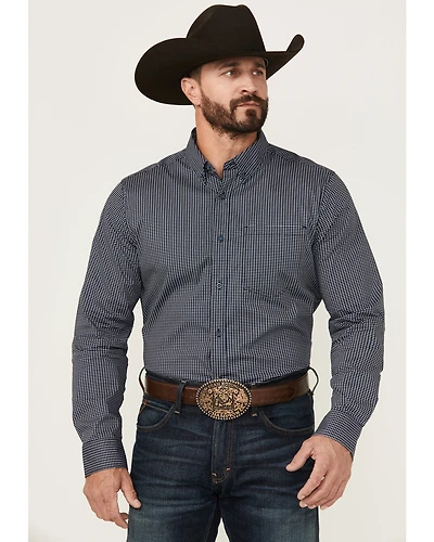 Cody James Men's Chris Geo Print Long Sleeve Button-Down Stretch Western Shirt
