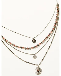 Shyanne Women's Strawberry Skies Layered Beaded Statement Necklace