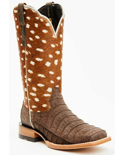 Ariat Women's Frontier Angelina Exotic Caiman Western Boots - Broad Square Toe