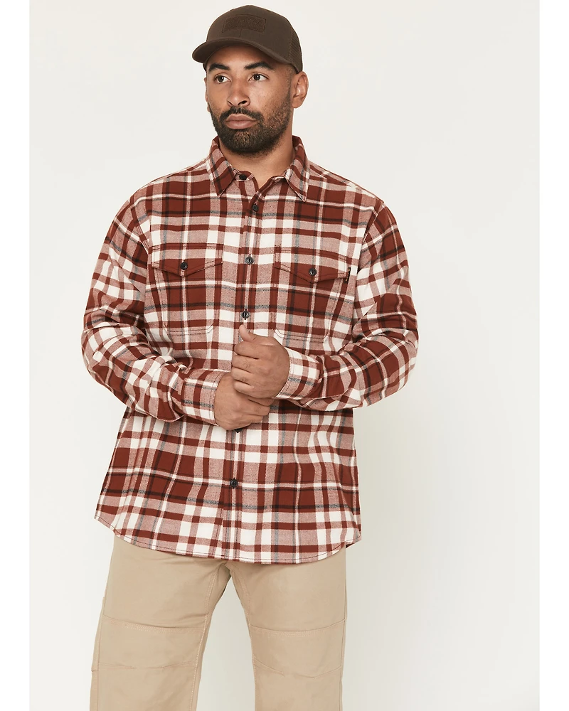 Hawx Men's Mac Plaid Print Long Sleeve Button-Down Flannel Shirt
