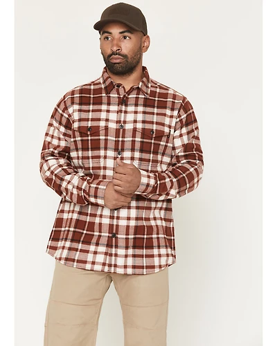 Hawx Men's Mac Plaid Print Long Sleeve Button-Down Flannel Shirt