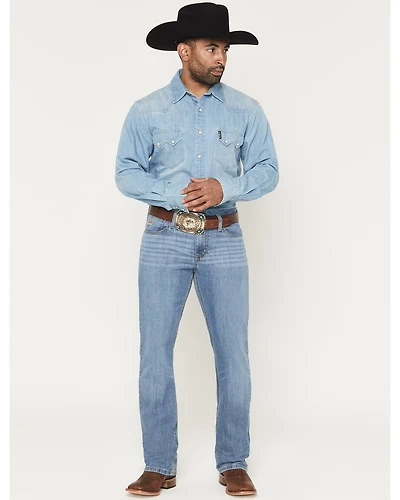 Cinch Men's Light Wash Ian Slim Bootcut Performance Stretch Denim Jeans