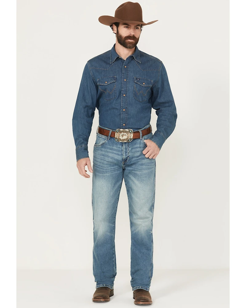 Wrangler Retro Men's 88MWZ Medium Wash Slim Straight Stretch Denim Jeans