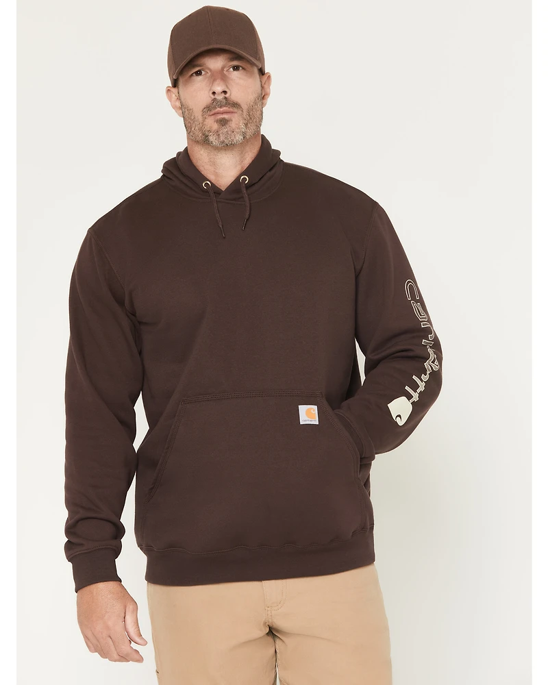 Carhartt Men's Loose Fit Midweight Logo Sleeve Graphic Hooded Sweatshirt