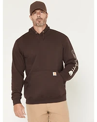 Carhartt Men's Loose Fit Midweight Logo Sleeve Graphic Hooded Sweatshirt