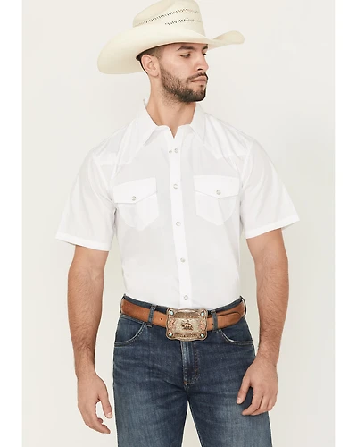 Gibson Men's Solid Short Sleeve Pearl Snap Western Shirt