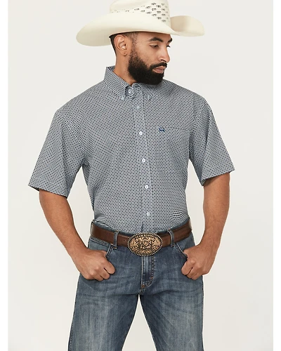 Cinch Men's Geo Print Short Sleeve Button-Down Performance Western Shirt